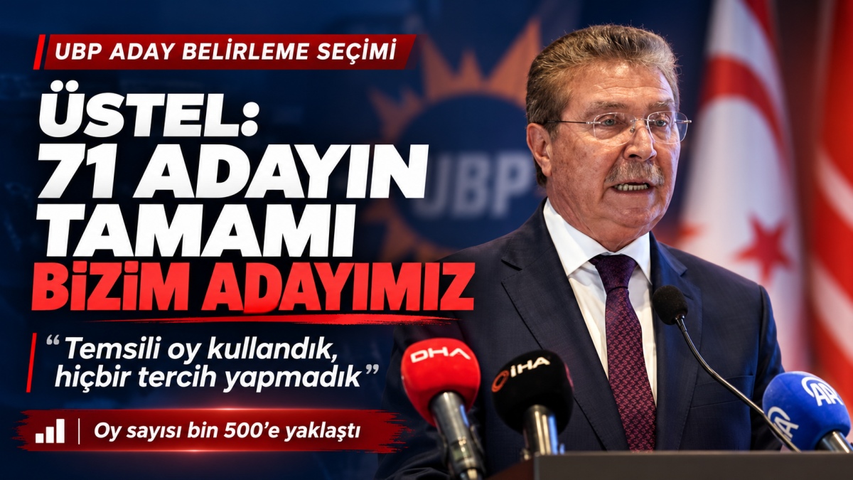 Ünal Üstel: 71 adayın tamamı benim adayım, hiçbir tercih yapmadık